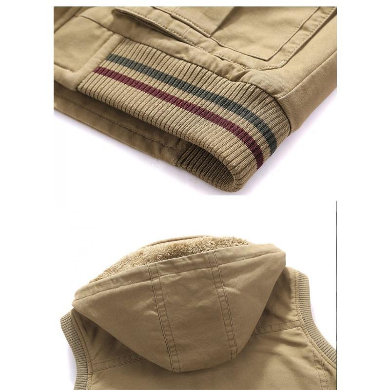 Толстый мужской жилет, новый плюшевый теплый и свободный жилет большого размера с капюшоном, мужской жилет