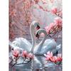 5d DIY Алмазная картина, вышивка крестом, лебедь, розовый цветок магнолии, алмазная вышивка, мозаика, полный круглый дрель, домашний декор