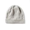 Ladies' Winter 100% Cashmere Thickened Twisted Flower Flanged Knitted Hat Couple'S Outdoor Fashion Warm Ear Protection Hat