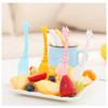 12 PCs Set Giraffe Fruit Fork Cute Children's Plastic Tableware Set Creative Tableware Dessert Fork