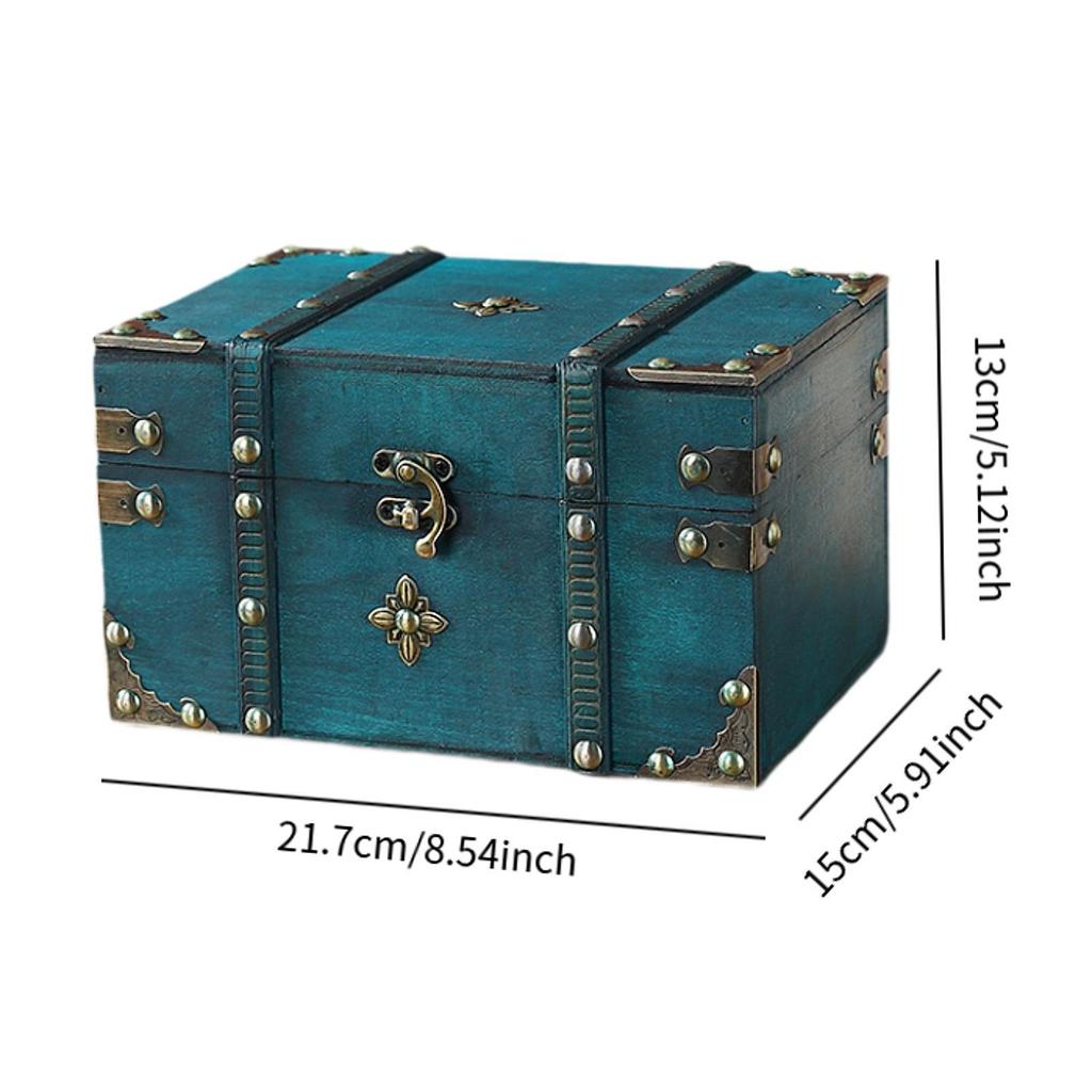 Pirate Treasure Chest Decorative Storage Box Wooden Unique Vintage Design Home Decoration Multifunctional Decorative Trunk