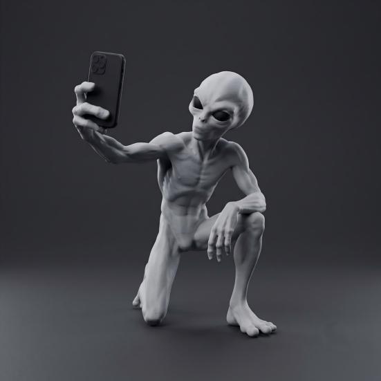 Изысканные resin-арт украшения 4 шт., 3D-печатная статуэтка пришельца, научно-фантастические фигурки, креативное украшение для рабочего стола, настольная новинка на тему Sci-Fi, Межзвездные