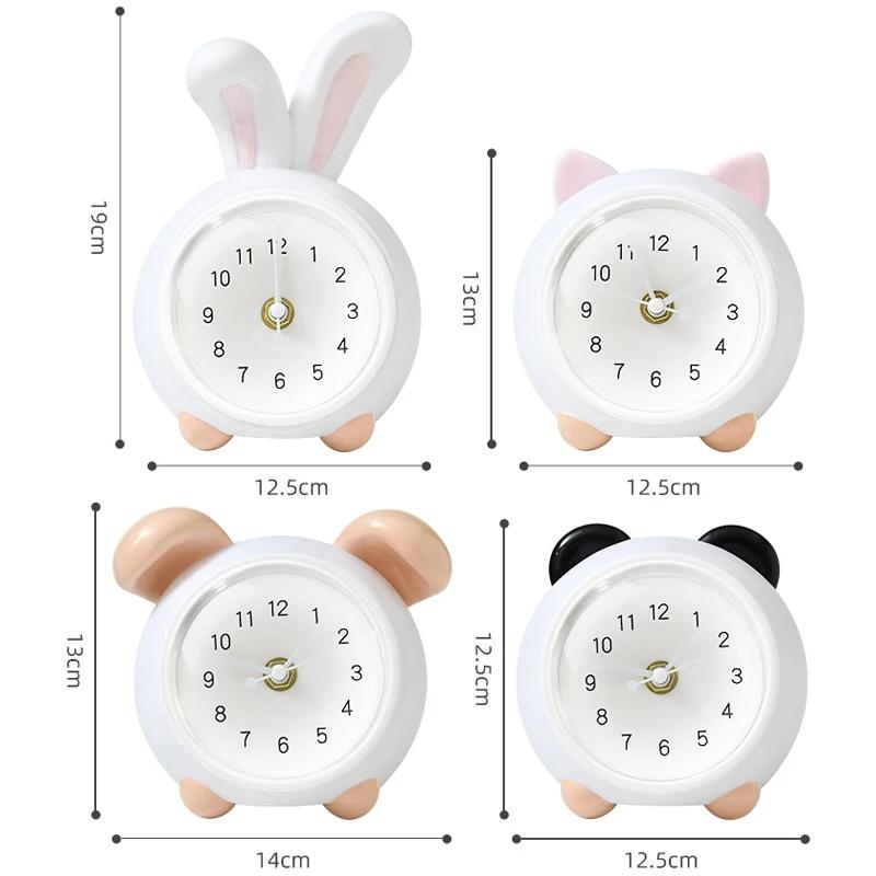 Cartoon Cute Little Alarm Clock Children Wake Up Alarm Clock Students Silent Desk Clock Bedroom Bedside Clocks