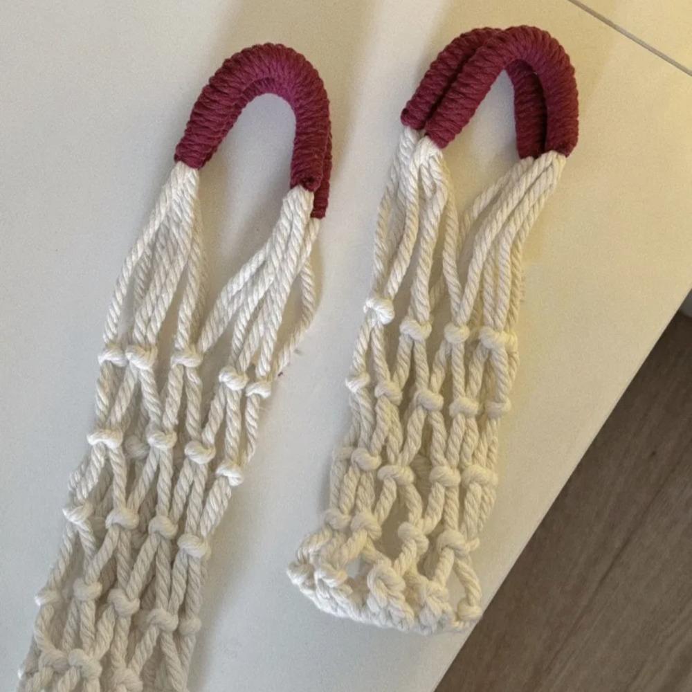 Hollow Out Water Bottle Bags Woven Portable Carrying Bag Foldable Coffee Cup Holder