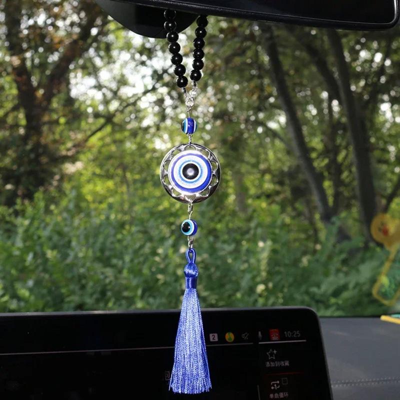 1 шт. Аксессуары для автомобиля Глаз Демона Синие глаза Ретро Брелок-талисман на удачу Подарки Автомобильные украшения Кисточки