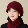New Women's Autumn and Winter Faux Rabbit Fur Cap with Fleece Ear Protectors To Keep Warm Outdoor Knitted Wool Cap