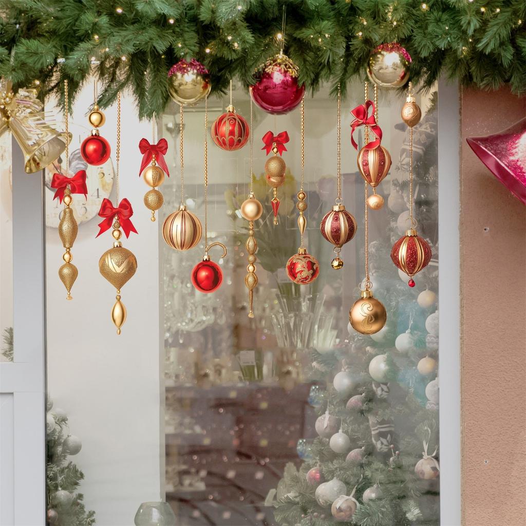 Рождественские наклейки Наклейки на окна торгового центра Наклейки для детской комнаты Наклейки на стену Набор рождественских украшений\15.7in