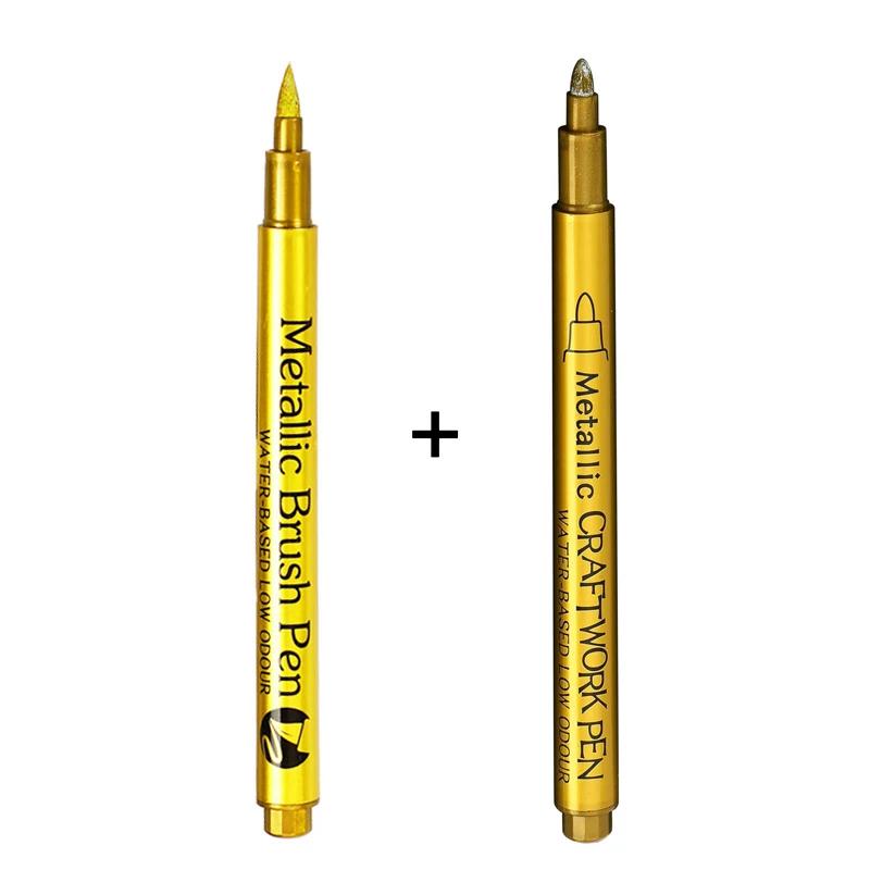 Золотисто-серебряный металлический маркер, водостойкая перманентная ручка-маркер для камня, кружки, керамики, стекла, принадлежности для самостоятельной покраски