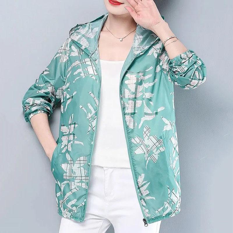 Ледяной шелк, солнцезащитная одежда, куртка с капюшоном и защитой от ультрафиолета, тонкая солнцезащитная одежда больших размеров, кардиган на молнии, топ с длинными рукавами