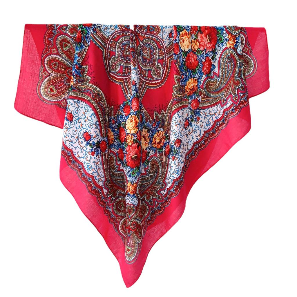 Принтованный квадратный шарф новый ретро двухцелевой большой шарф солнцезащитный Синьцзян путешествия универсальная косынка шаль