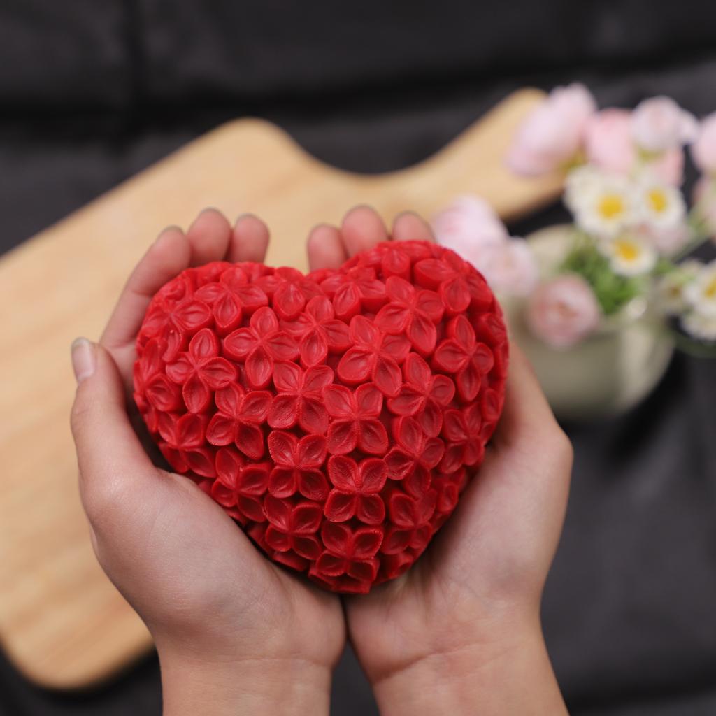 3D Love Heart Rose Flower Свеча Силиконовая форма Шоколадный мусс Инструмент для изготовления торта Мыло ручной работы Шарик глины Гипс Ароматизатор своими руками