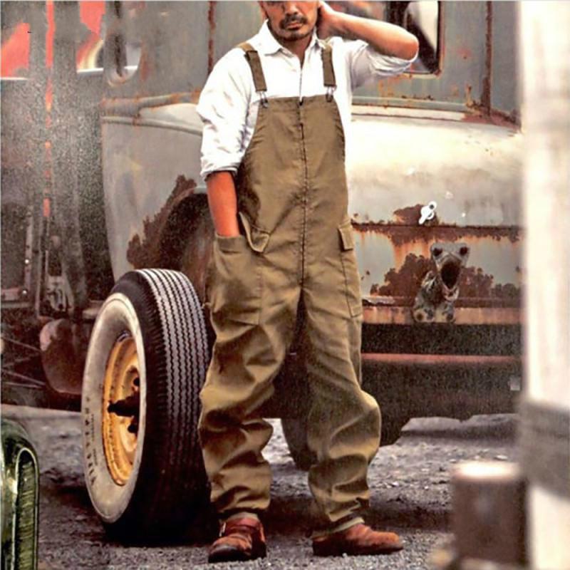 Men's Casual Overalls Fashion Men Strap Wide Legs Long Pants Jumpsuits Dungaree Bib Cargo Trousers Overalls Plus Size