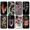 Черный чехол из ТПУ для iPhone 5 5S SE 6 6S 7 8 plus x 10 XR XS 11 12 13 pro MAX mini силиконовый чехол Hand Snake Flower Animal
