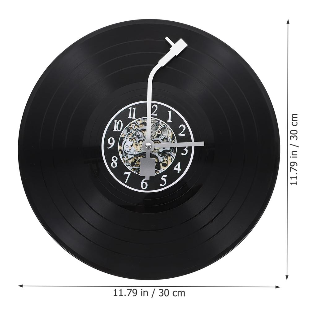 Homoyoyo Настенные часы из виниловой пластинки, 12 дюймов, 335 г, Ретро Декор, Бесшумные настенные часы для спальни/гостиной, Легкая установка, Настенные часы для интерьера