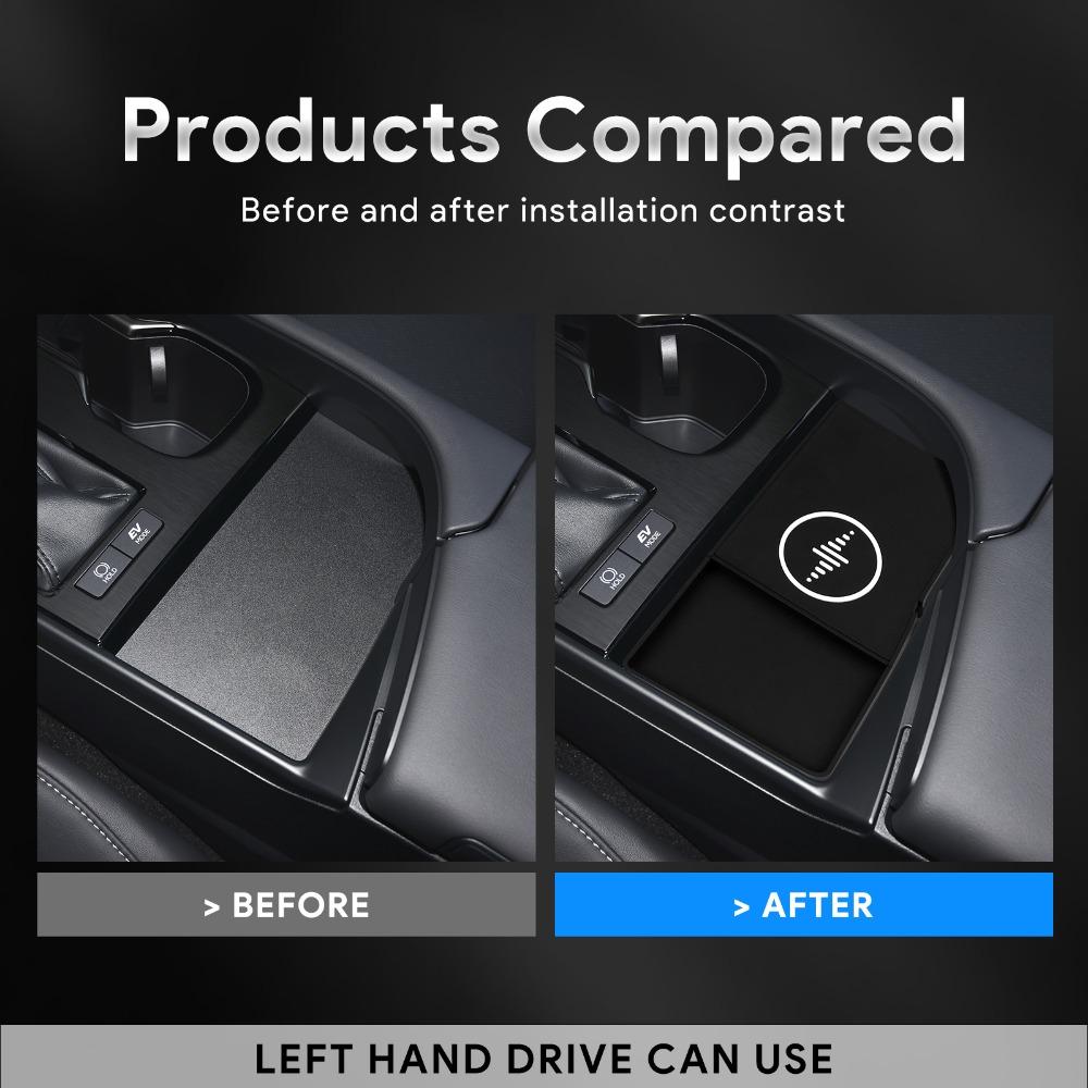 PVC Car Wireless Charger Pad Stable Fast Charging For Lexus ES 2022-2024 Center Console Storage Box Auto Decoration Accessories