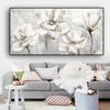 White Flower Abstract Oil Canvas Painting Posters and Prints Landscape Cuadros Scandinavian Wall Art Picture Home Decor No Frame