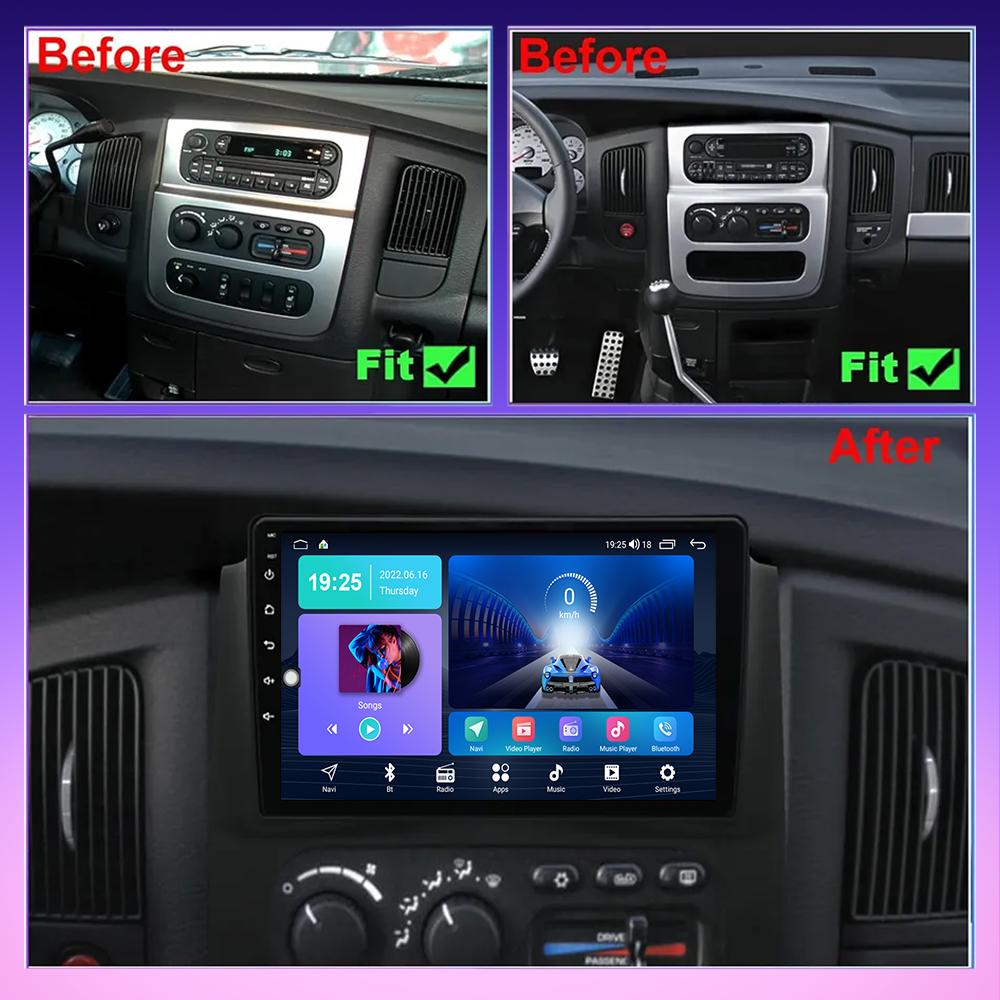 2 DIN Android Carplay Car Radio For Dodge RAM 1500 2500 3500 2002-2005 Multimedia Player Head Unit Stereo GPS Navigation BT WIFI 2+32GB