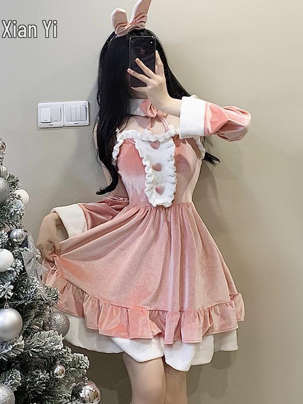 Сексуальный меховой комплект из трех предметов на тему оленей для женщин