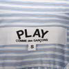 COMME des Футболка с длинным рукавом в полоску с логотипом черного сердца PLAY COMME des GARCONS PLAY S ПОЛОСАТАЯ ФУТБОЛКА B020 Синий L [PLAY GARCONS] Мужская [Товар]