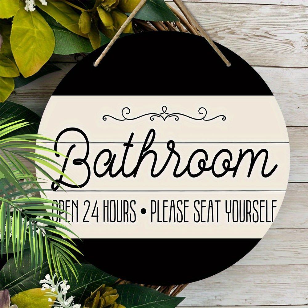 Деревянные подвесные декоративные таблички, украшения для туалета, 2D плоские подвески, рисунок - логотип "Ванная комната", подарок на новоселье для друзей