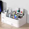 Countertop Storage Box Makeup Organizer with Drawers Large Capacity Smooth Edge Burr-Free Storage Container Cabinet Shelf Organizer