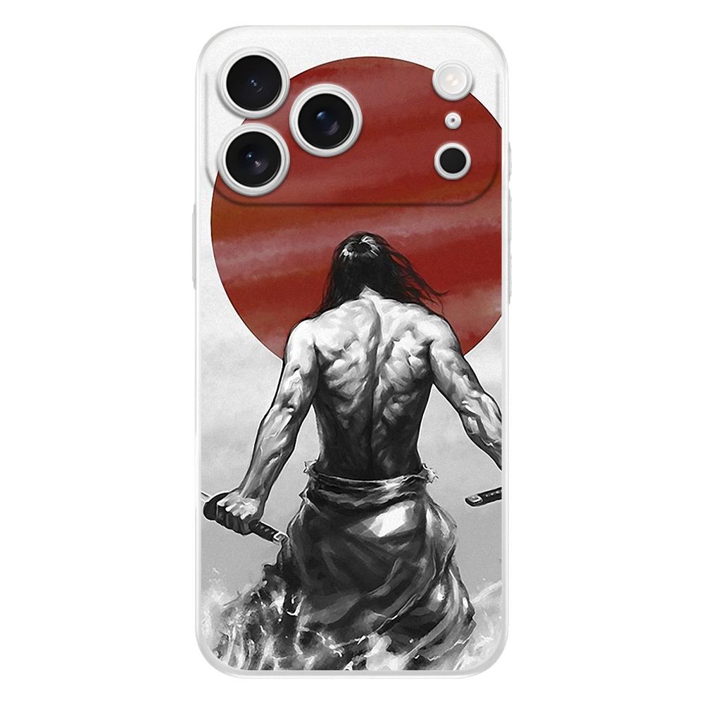 Мягкий чехол для телефона для iPhone 17 Air 16E 16 11 15 14 Pro MAX 12 13 7 8 Plus SE Пасхальный чехол Защита Японский Бусидо Самурай