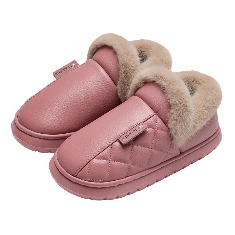 Waterproof cotton slippers women's autumn and winter new indoor home thermal bag and thick-soled non-slip cotton shoes men's outer wear