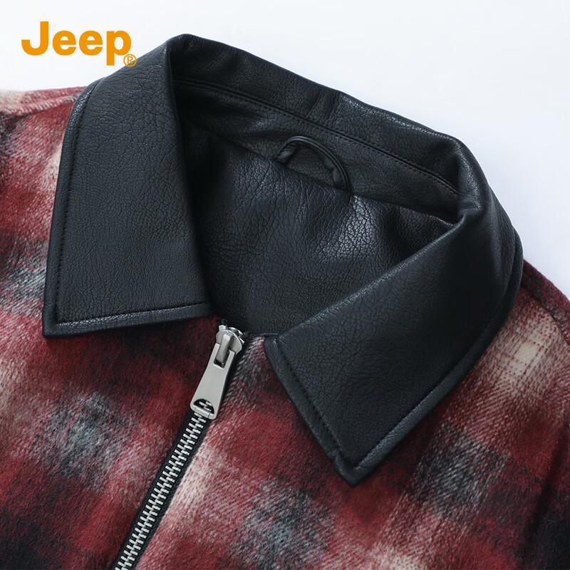 Jeep Мужская американская ретро куртка из смесовой шерсти в клетку с цветными блоками