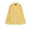 Women's Spring Clothing French Simplicity Style Lapel Cotton Spinning Stripes Ruched Long Sleeve Shirt Top 2803670