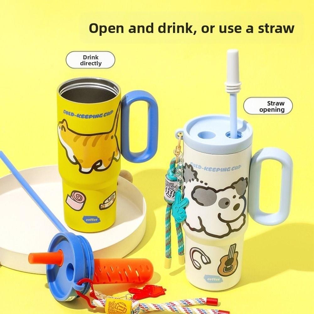720ml Outdoor Insulated Mug Leak Proof Drinking Straw Cup Kitchen Supplies