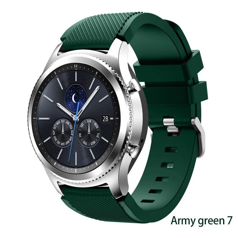 Ремешок 20 мм 22 мм для Samsung Galaxy Watch 4/Classic/46 мм/42 мм/active 2 Gear s3/S2, силиконовый браслет Huawei GT/2/GT2/3 Pro, ремешок