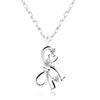 Sears Ribbon Necklace In 10K White Gold with Diamond Women's 0.01ct (sp51-0004-wg)