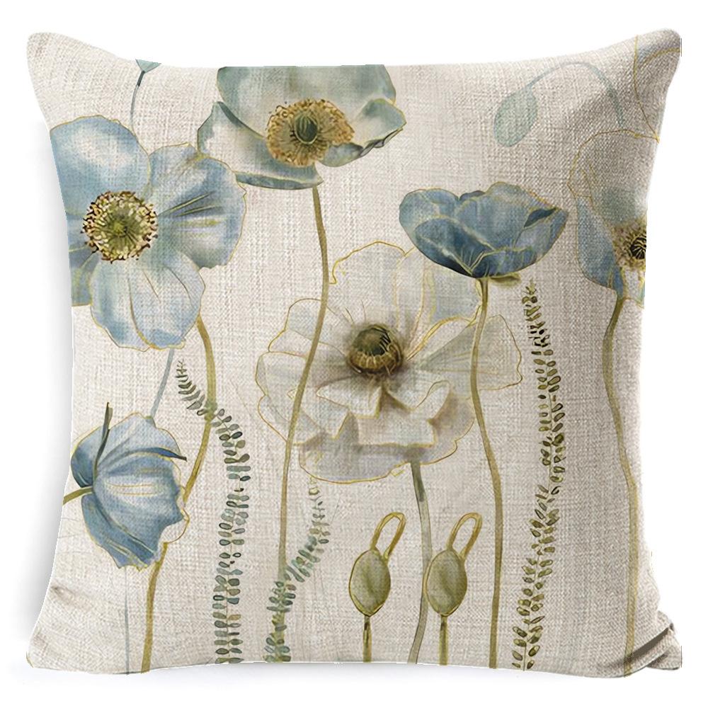 Ретро Растение Цветочный Принт Лен Наволочка Дом Гостиная Диван Автомобильная Подушка