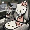 Чехлы на сиденье автомобиля Hello Kitty, универсальные, для всех сезонов, плюшевые, впитывающие пот, милые мультяшные аксессуары для сидений