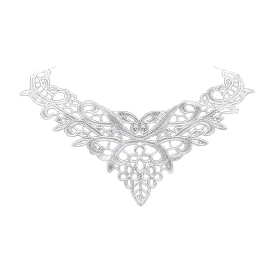 Embroidered Lace Collar V-Neck Butterfly Applique Women Embroidery Lace Neckline for Dress Gown Costumes DIY Sewing
