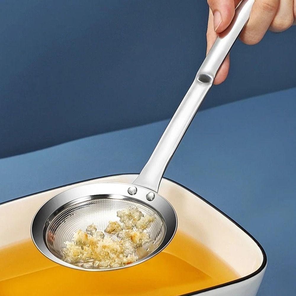 Grease Foam Removing Oil Dregs Fishing Fine Mesh Filtering Spoon Kitchen Gadgets Tool