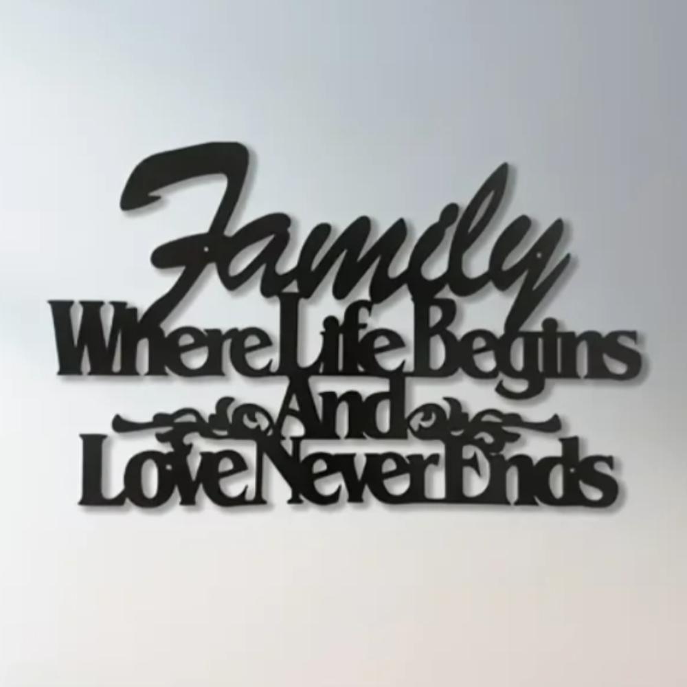 One Piece Metal Wall Art Inspirational Home Decoration Where Life Begins Love Never Ends Beautiful Blessings Decor