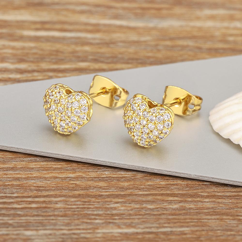 Nidin Новые Модные Классические Дизайнерские Серьги-Пуссеты с Подвеской в Форме Сердца для Женщин Блестящие Кристаллы Циркония Ювелирные Изделия для Ушей Подарки на День Рождения