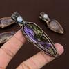 Russian Charoite, Moonstone Copper Wire Wrap Jewelry Pendant 3.35 T6u13
