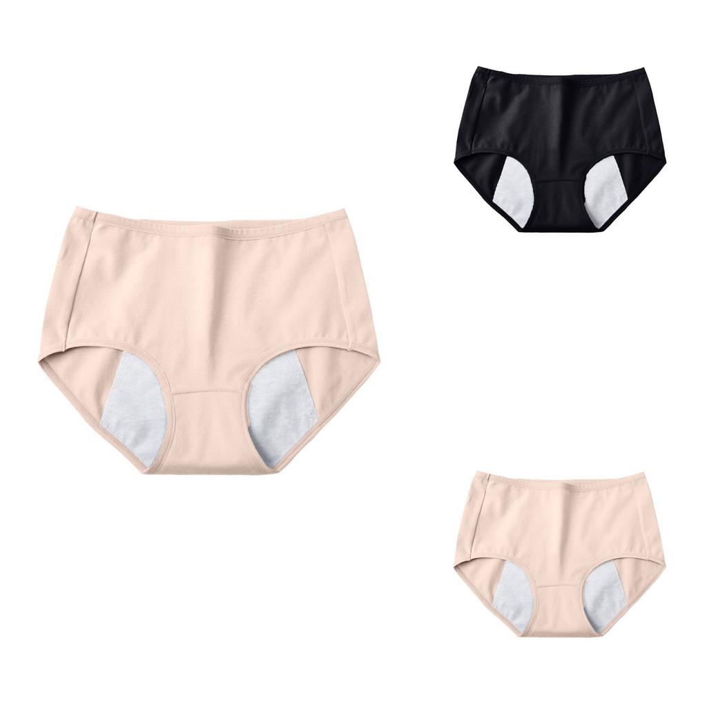 Women's Menstrual Mid Waist Comfortable Breathable Leak Proof Underwear 2PCS