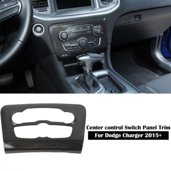 Carbon Fiber Air Conditioner Switch Panel Cover Trim for Dodge Charger 2015-