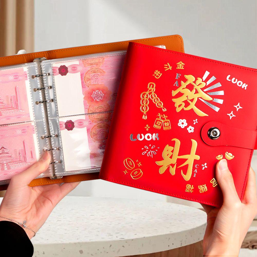 Бюджетная папка-регистратор с отрывными листами, цветная, блестящая, из искусственной кожи, органайзер для планирования, экономия денег, папка-регистратор на 50 листов