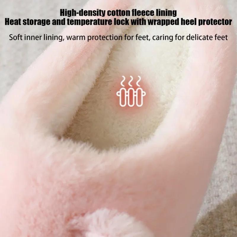 Cute Cat Slippers Fluffy Furry Women Home Platform Slippers Men Winter Plush Slides Indoor Fuzzy Slippers Lovely Cotton Shoes