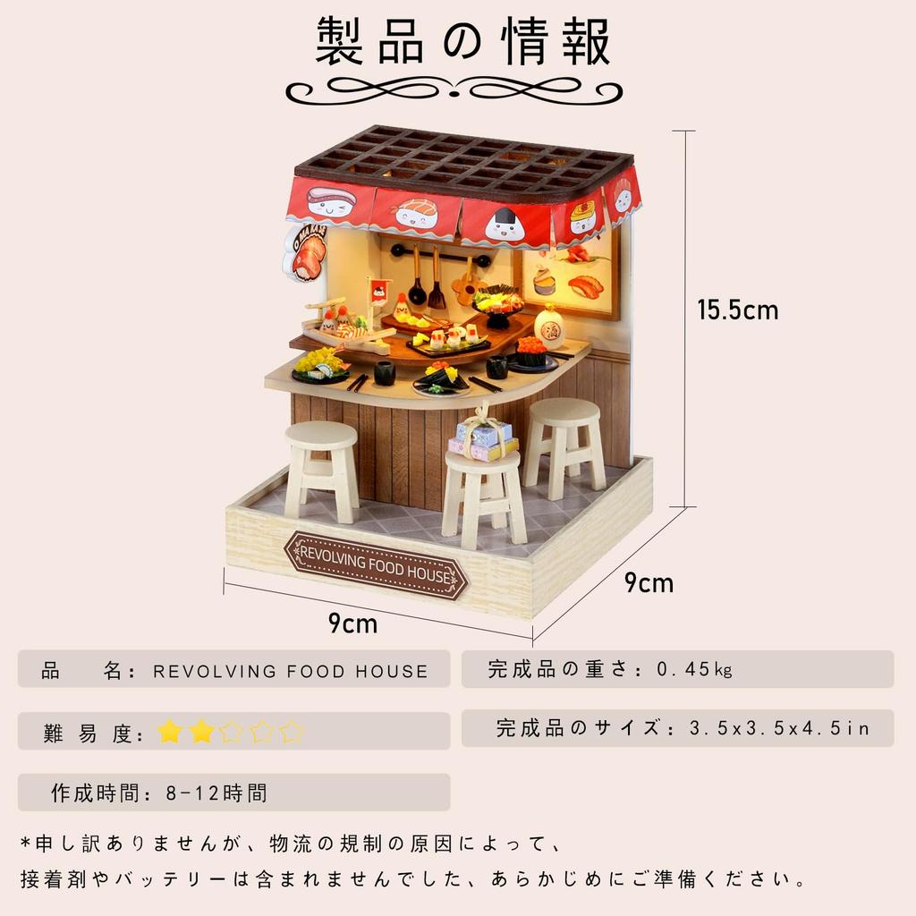 CUTEROOM Dollhouse, Miniature Decoration Handmade DIY Kit, Wooden Dollhouse Kit, Easy To Assemble Miniature House for Beginners, Includes LED Light,