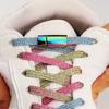 Rainbow Magnetic Lock Shoelaces Elastic Laces Sneakers Without Ties Kids Adult Glitter Flats No Tie Shoe Laces Shoes Accessories