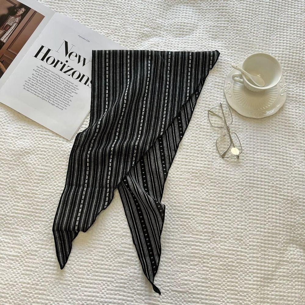 Sweet Snow Flower Scarves Korean Style Cotton Linen Headscarf Exquisite Triangle Hijab Scarf  Woman