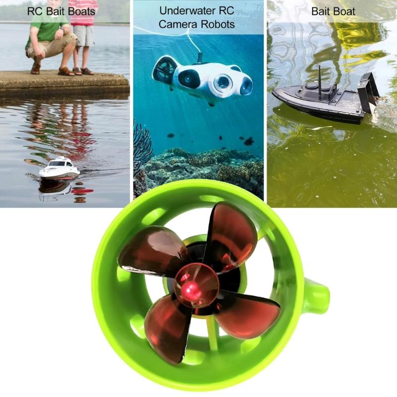 Advanced 1000KV Underwater Brushless Motor with 4 Blade Propellers & Adjustable Voltages Compatibility for Boats