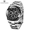PAGANI DESIGN Military Pilot Chronograph Stop Watch for Men Lap Sapphire Luxury VK63 Quartz Watches Silicone relgios masculino