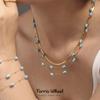 Women Nature Stones Necklace Bracelet Turquoise Beaded Designer Chain Stainless Steel Fashion Charm Daily Zircon Wholesale