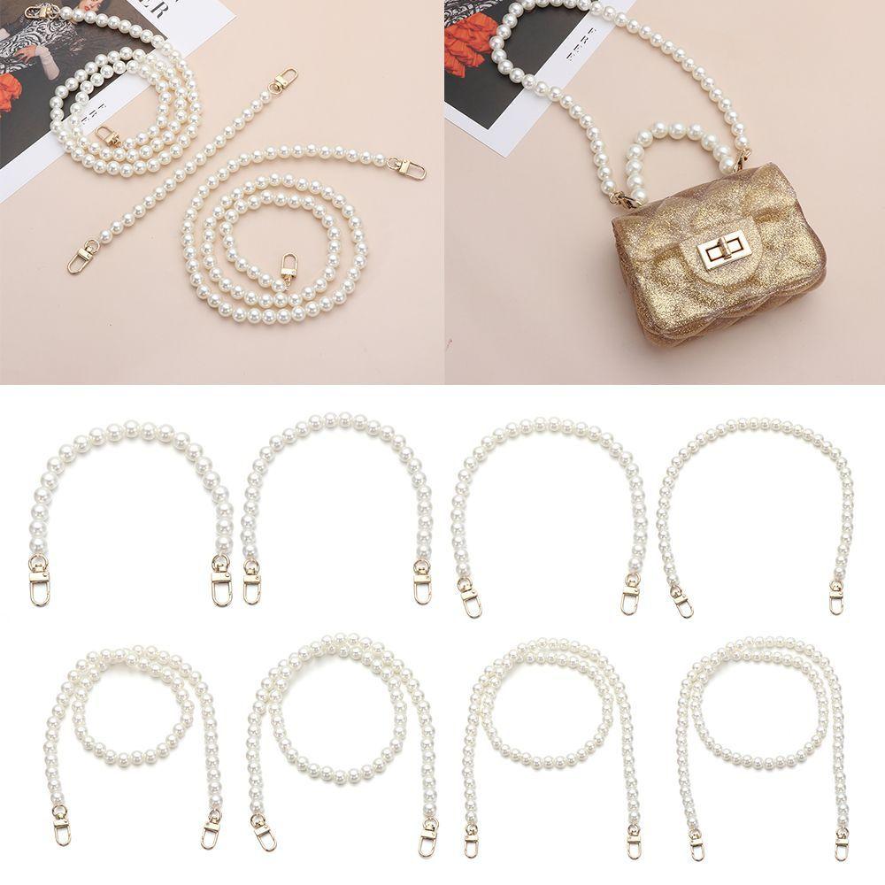 Chain Handbag Accessory Bag Parts Crossbody Bag Belt Beaded Tote Chain Purse Handle Pearl Bag Strap